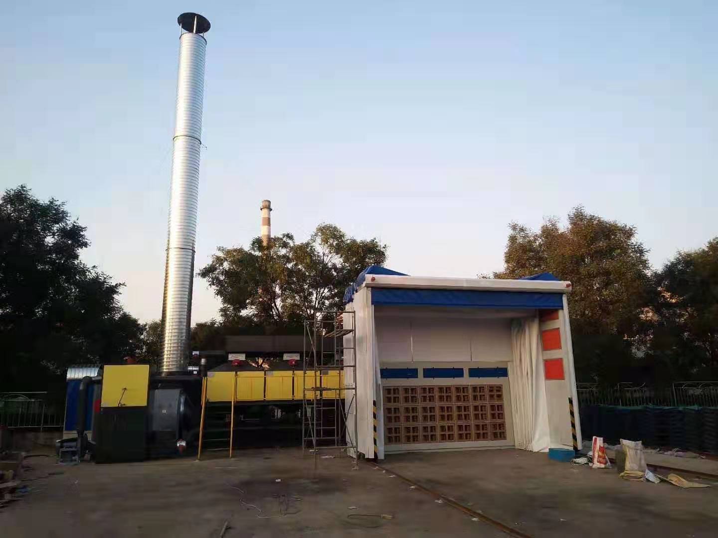 某某(mǒu)機械廠移動伸縮房+催化燃燒治理噴漆廢